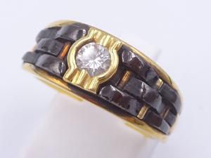 750/メッキ(X線Ni39％ Ag38％) ダイヤ 0.20ct リング 7.6g